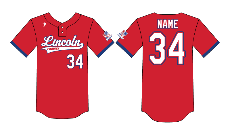 Lincoln Prodigy Baseball 24' - Extra Red Jersey