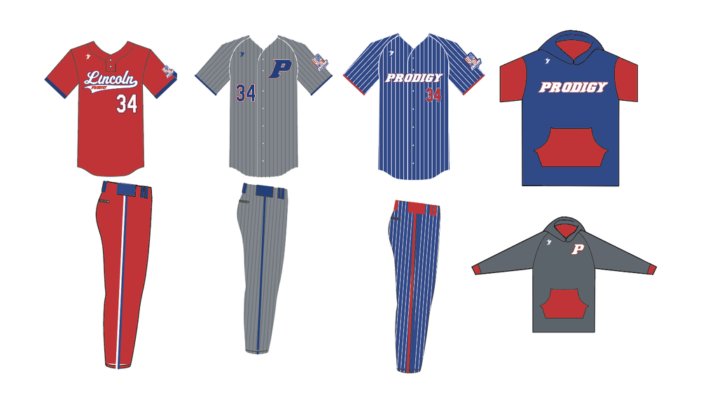 Lincoln Prodigy Baseball 24' - Red Uniform Package